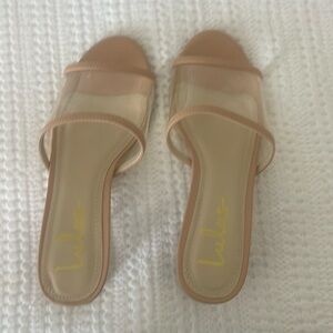 Lulu Clear short block heels